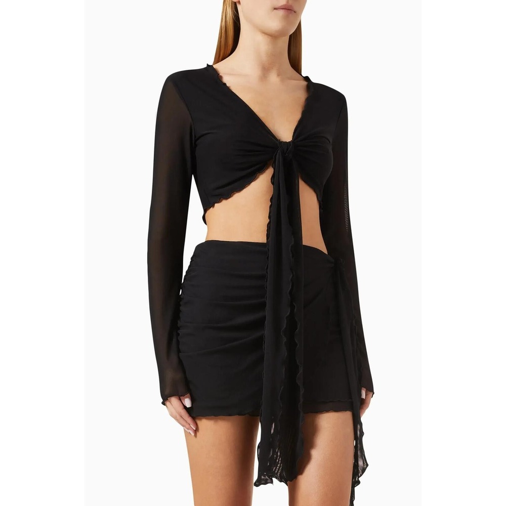Good American NWT Tie Mesh Cover up Top - Size S - MSRP $149